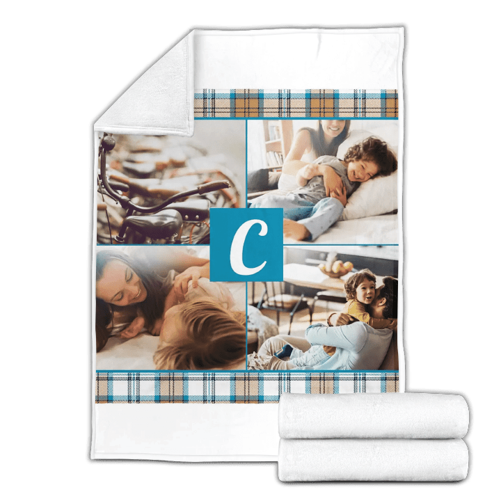 Country Monogram Blanket Photo Frame Personalized Fleece Blanket