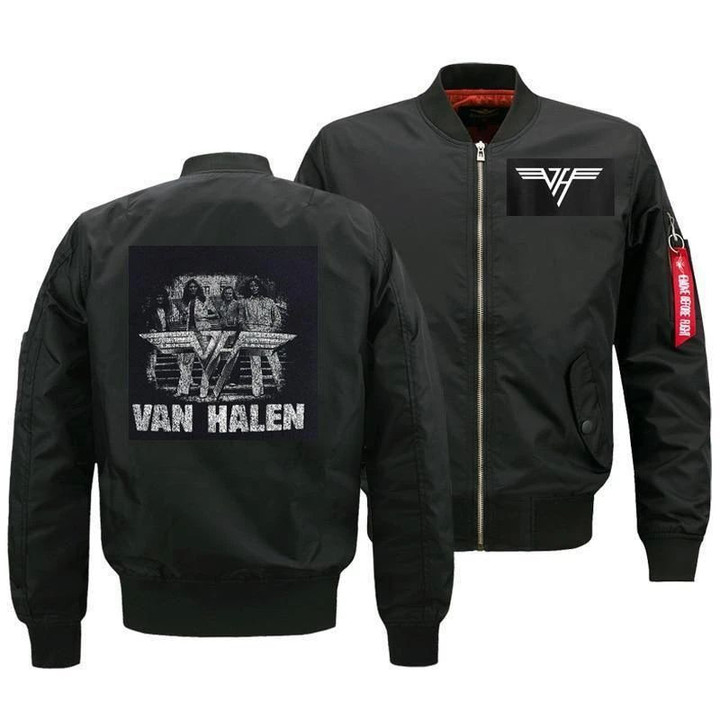 Van Halen Retro Rock Band Men Bomber Jacket