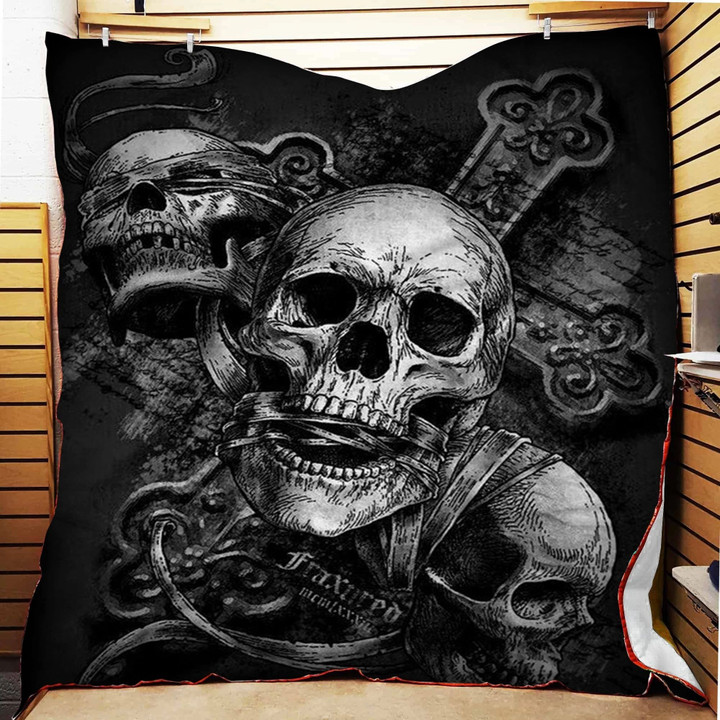 Skull Horror Fleece Blanket - Quilt Blanket