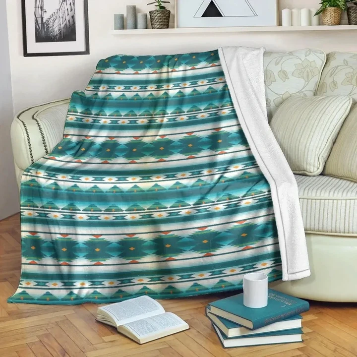 Native American Premium Blanket - Native Pattern 99 Fleece Blanket