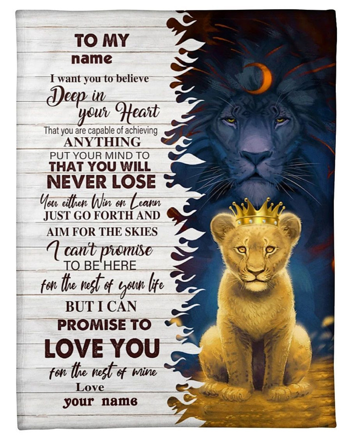 Blanketify Personalized To My Dear Grandson I Want You To Belive Lion Blanket Gift For Grandson For Grandpa And Grandma Birthday Gift Home Decor Bedding Couch Sofa Soft and Comfy Cozy