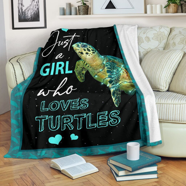 Just a girl who love Turtle Fleece Blanket - Quilt Blanket