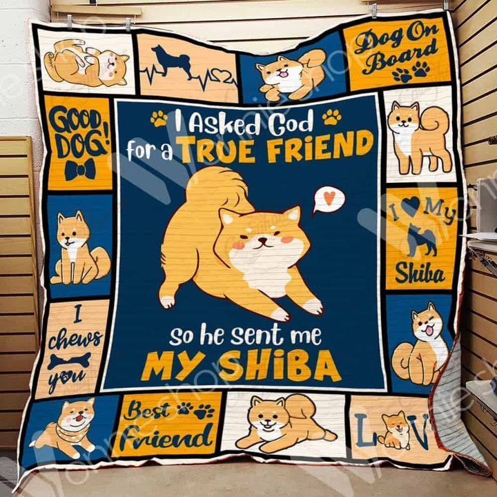 Shiba Dog Dog On Board Quilt Blanket