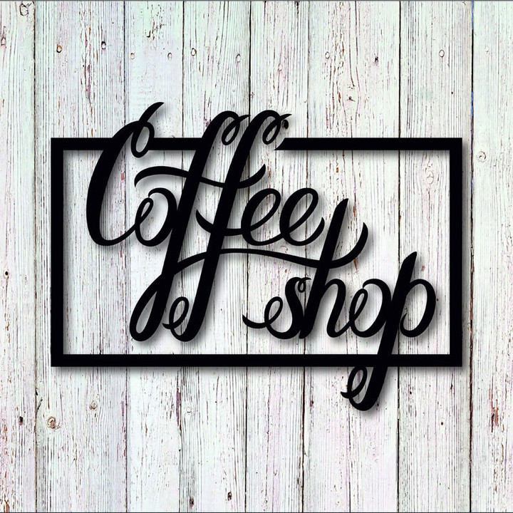 Custom Name Coffee Shop - Metal Sign, Metal Wall Art, Coffee Bar - Sign, Metal Words, Metal Wall Decor, Housewarming Gift
