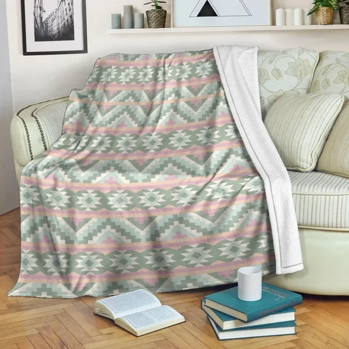 Native American Premium Blanket - Native Pattern 3 Fleece Blanket