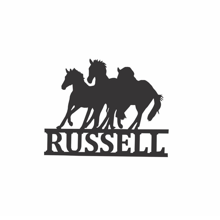 Customized Running Horse Monogram Metal Sign Home And Living Decor