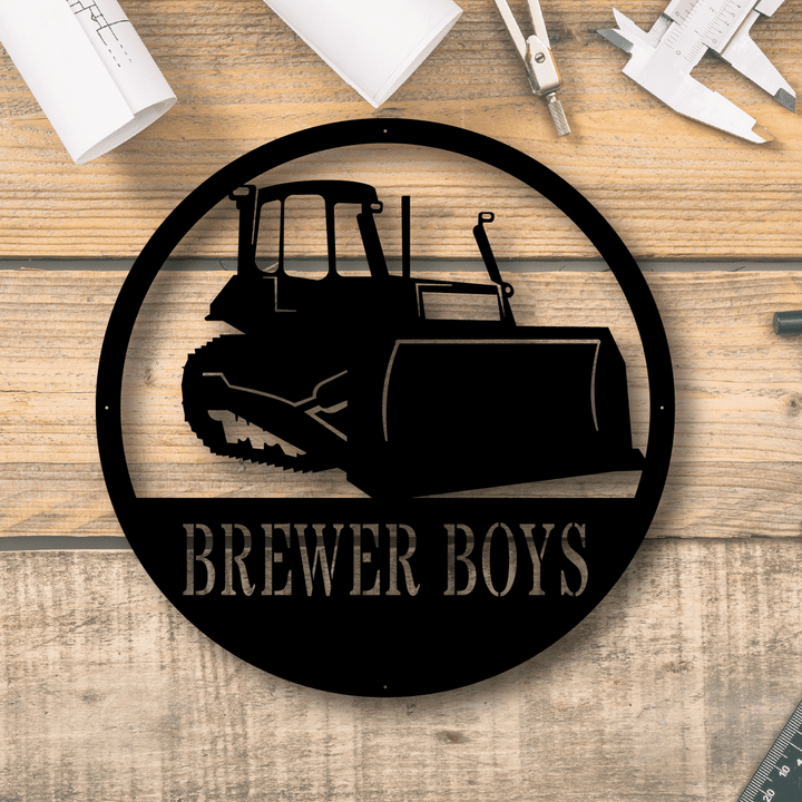 Dozer Monogram Personalized Laser Cut Metal Sign Home And Living Decor