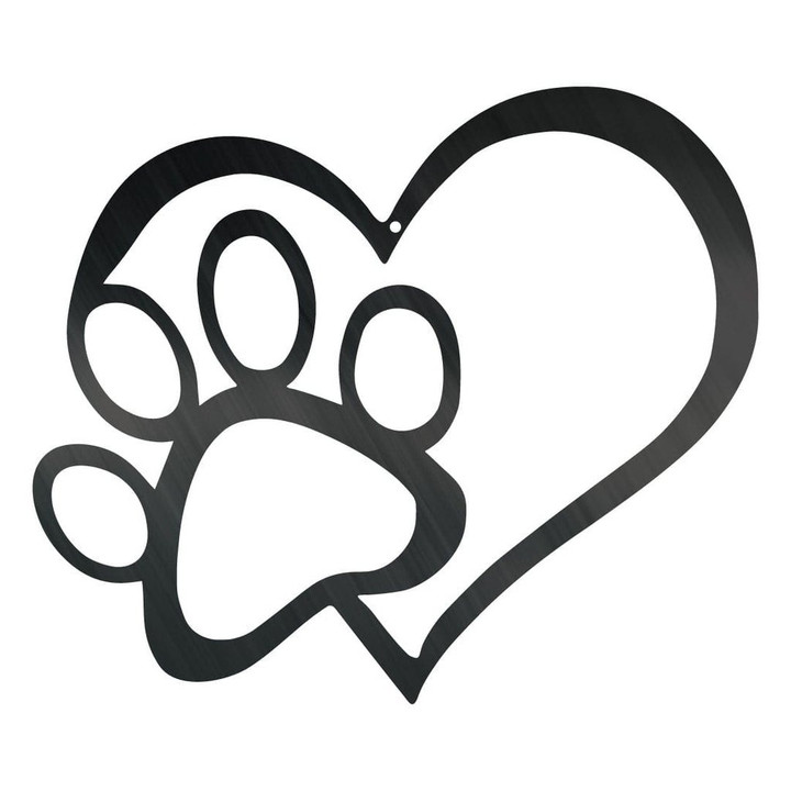 Paw & Heart Personalized Laser Cut Metal Sign Home And Living Decor