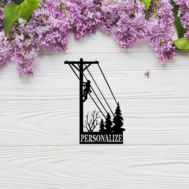 Personalized Lineman Metal Sign Home And Living Decor