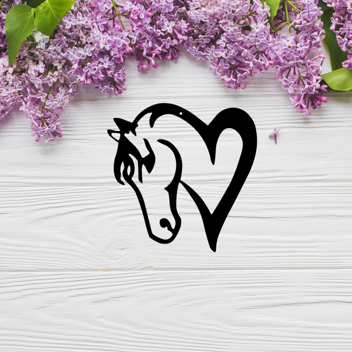 Horse Heart Metal Sign Home And Living Decor