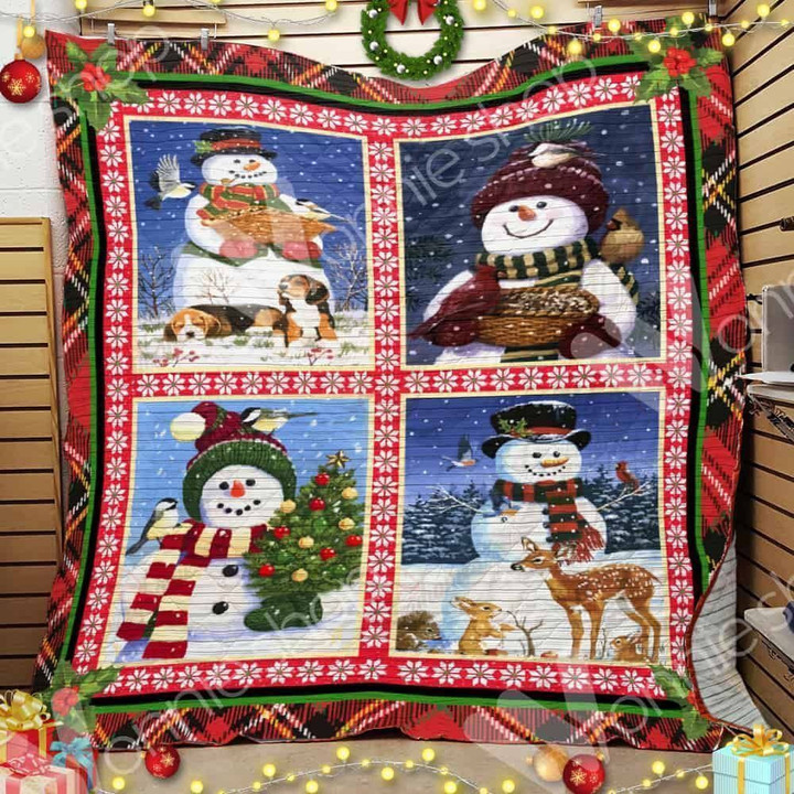 Snowman Christmas 4 Quilt Blanket