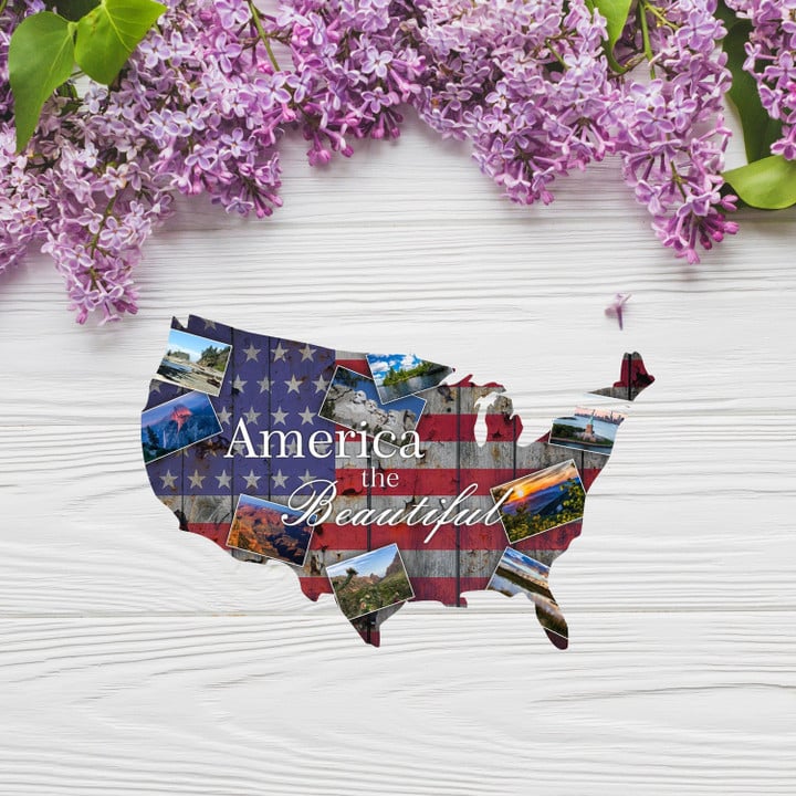 America The Beautiful Imagery Metal Sign Home And Living Decor