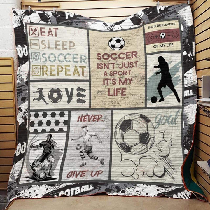 Soccer Clever Speed And Brave Quilt Blanket