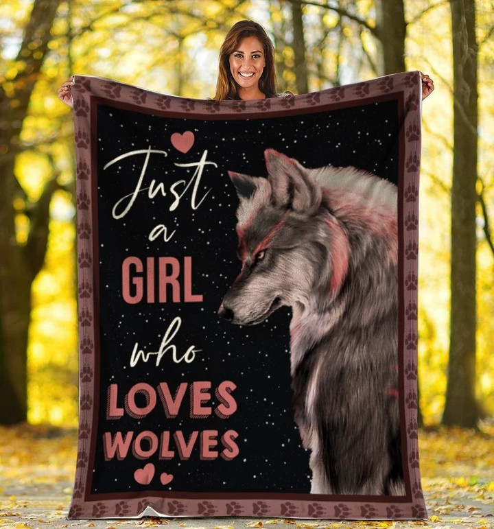 Just A Girl Who Loves Wolves Fleece Blanket