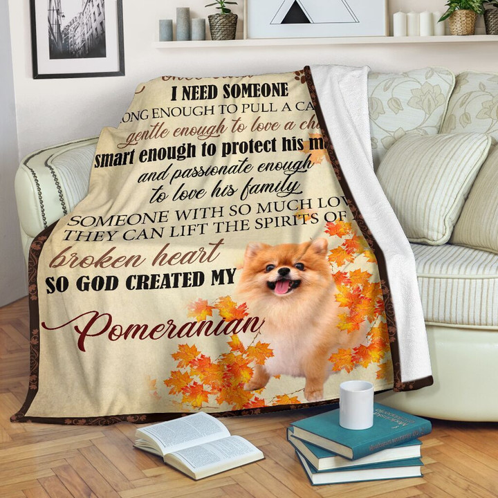 Pomeranian Protect His Master Fleece Blanket - Quilt Blanket