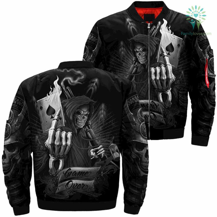 Skull of game over print jacket