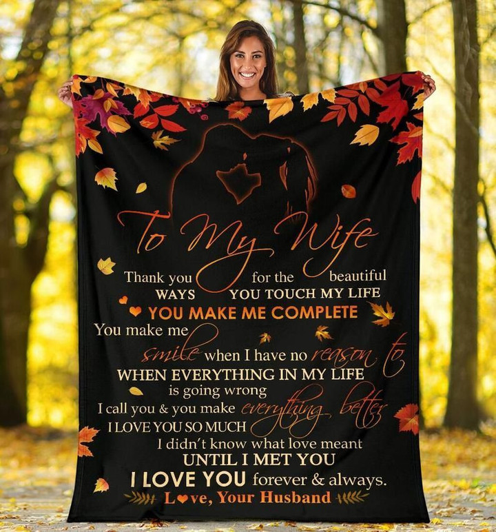 Personalized Blanket To My Wife Thank You For The Beautiful Ways You Touch In My Life Fleece Blanket