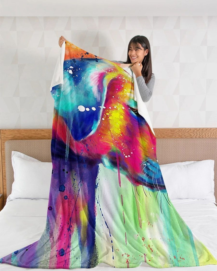 Dog Blanket - Labrador Water Color Fleece Blanket - Quilt Blanket