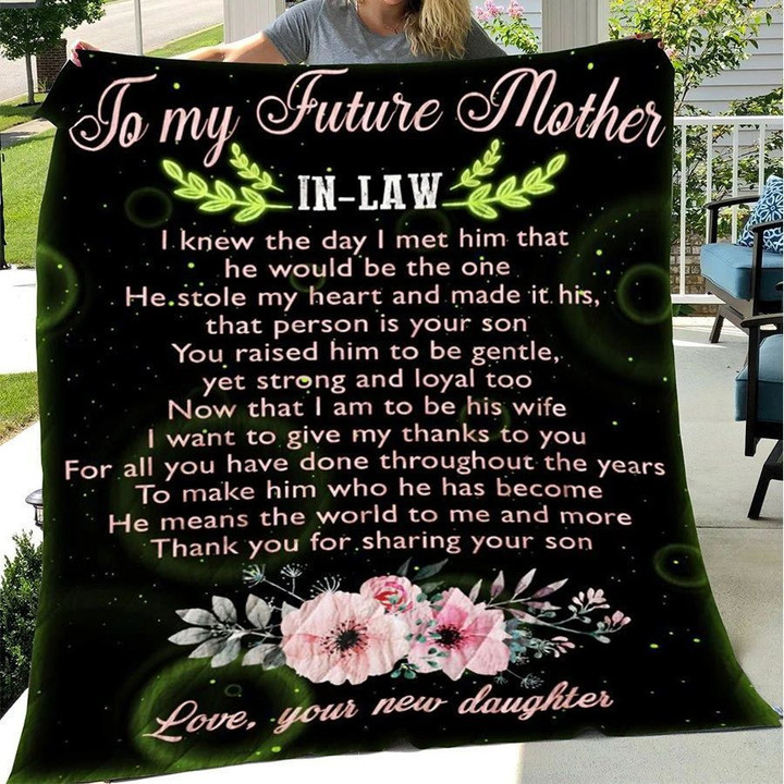 Mother's Day Gift Idea, Gift For Mom, To My Future Mother In Law, I Knew The Day I Met Him Fleece Blanket