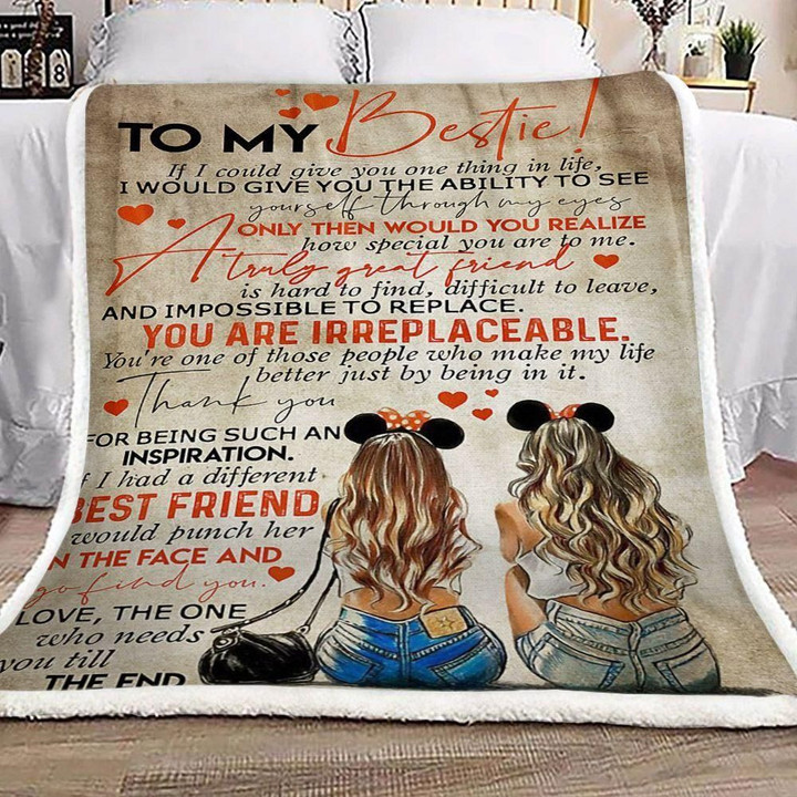 To My Bestie, Fleece Blanket - Quilt Blanket, Gift For Friend, Birthday Gift, Anniversary Gift, Gift From Friend To Friend, Home Decor Bedding Couch Sofa Soft And Comfy Cozy