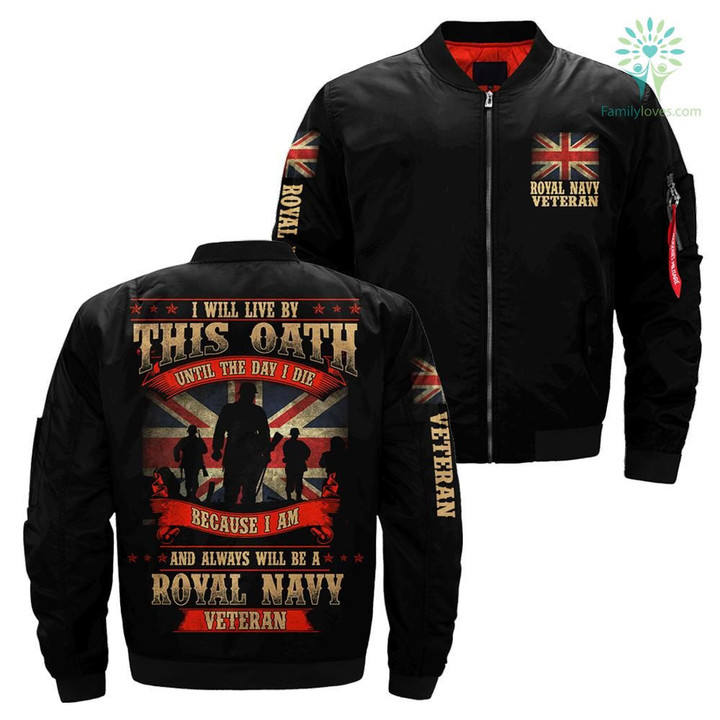 I Will Live By This Oath Until The Day I die - Royal Navy over print Bomber jacket