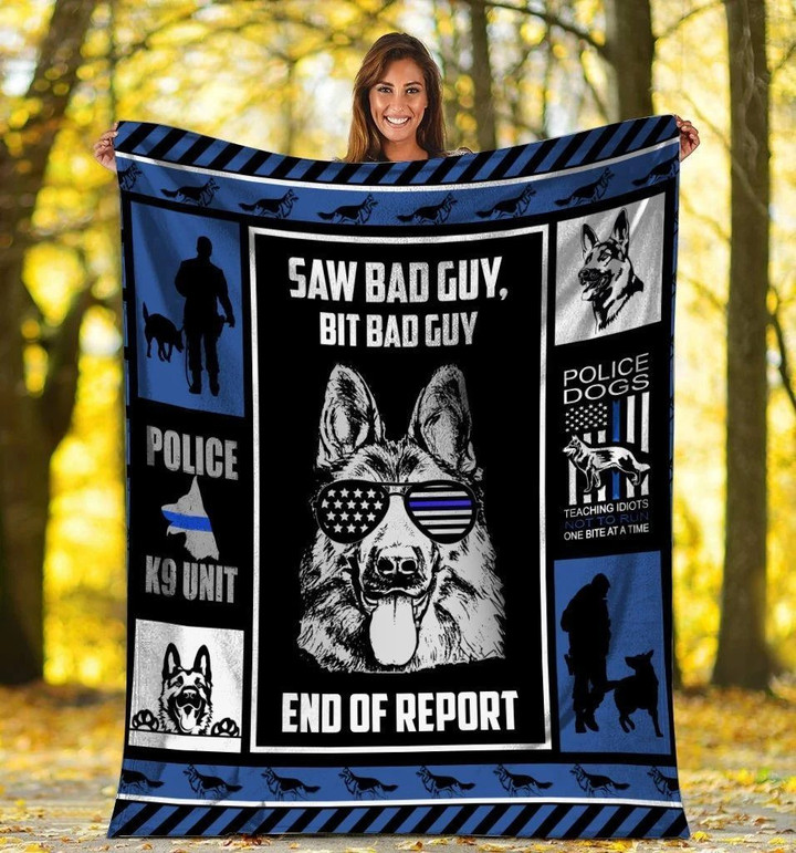 Saw Bad Guy, Big Bad Guy End Of Report, Police Dog Fleece Blanket