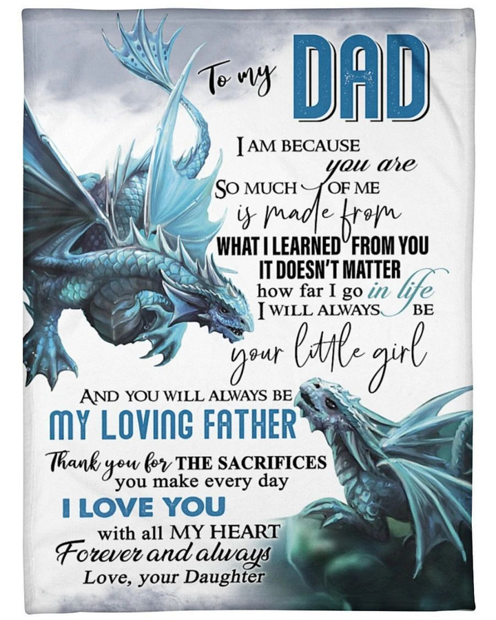 To My Dad I Love You Quilt BlanketFamily Gift Father's Gift Gift From Daughter To Dad