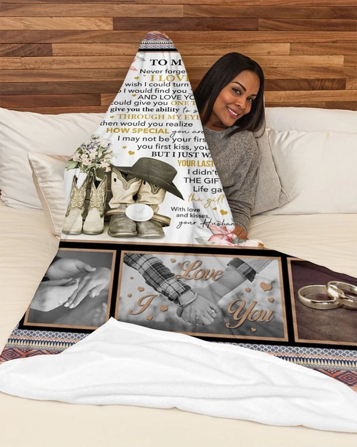 Never Forget That I Love You - Husband To Wife Fleece Blanket - Quilt Blanket | Gift For Wife