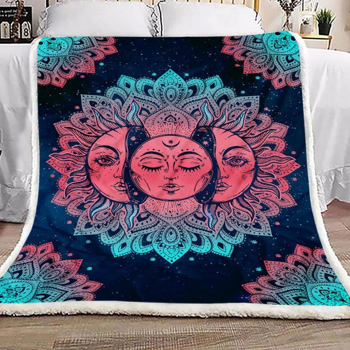 Sun Moon Fleece Blanket - Quilt Blanket