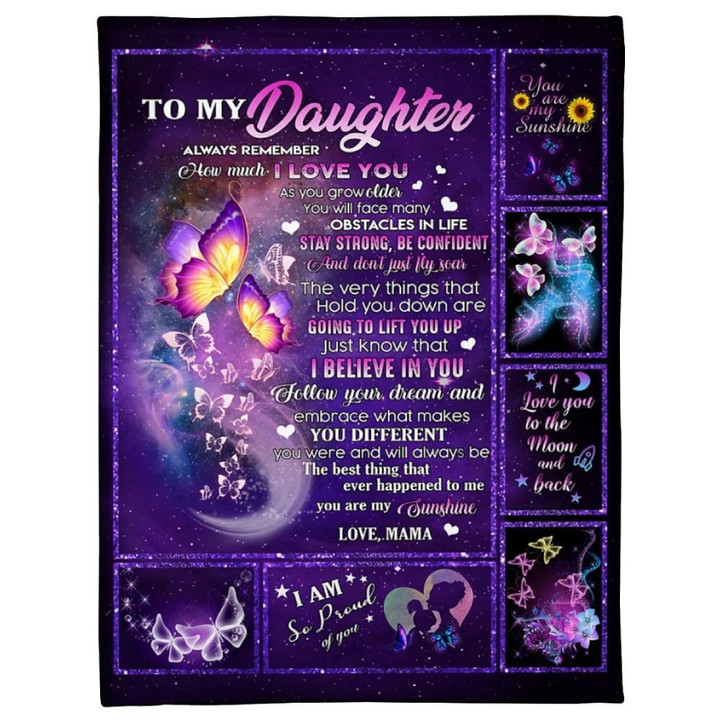 To My Daughter You Are My Sunshine Fleece Blanket