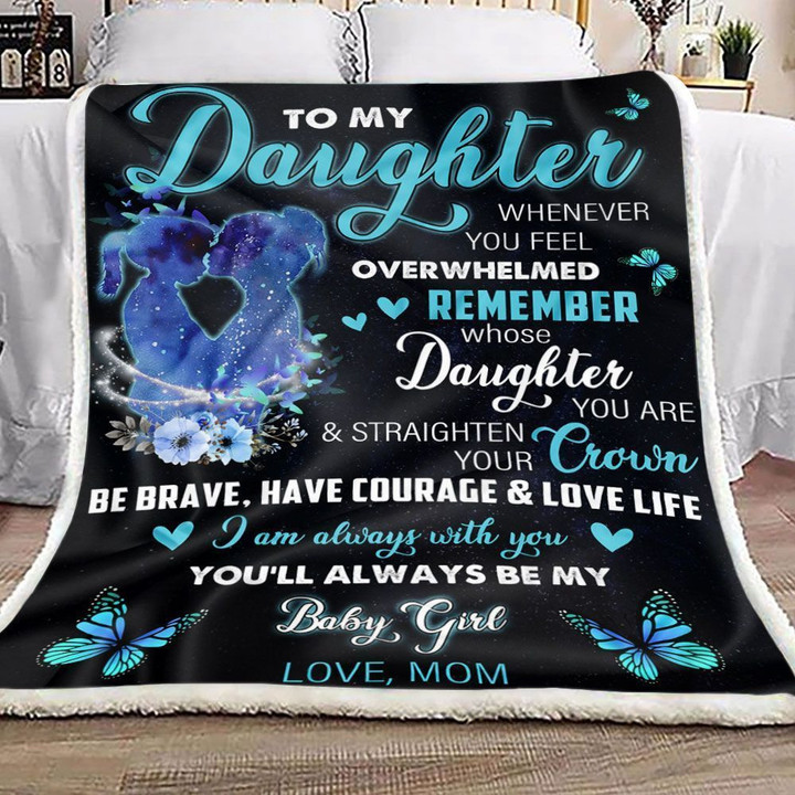 Mom To Daughter Butterfly Fleece Blanket - Quilt Blanket | Gift for Daughter