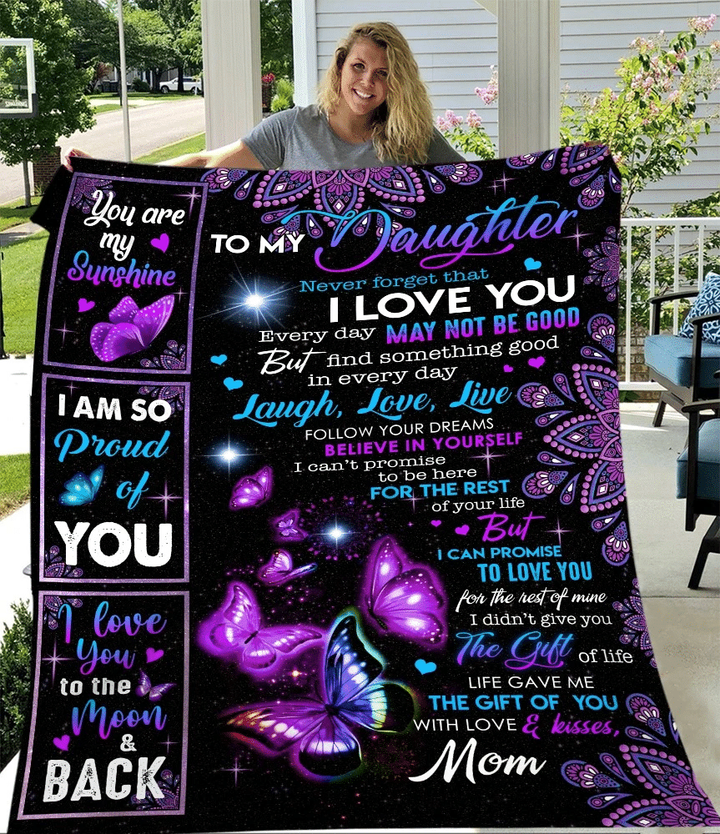 To My Daughter Never Forget That I Love You Every Day Sherpa Blanket
