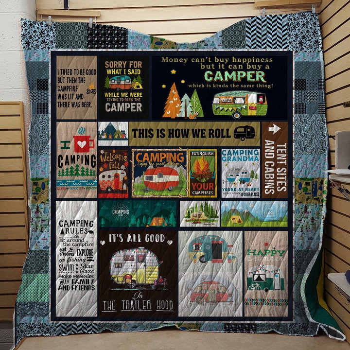 Happy Camper Quilt Blanket