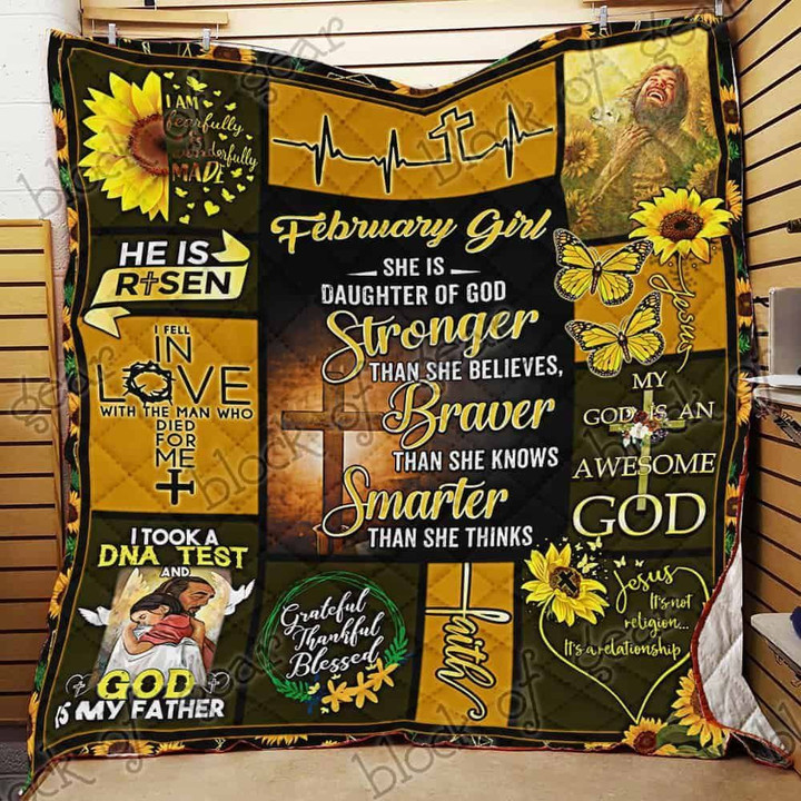 February Girl Daughter Of God Quilt Blanket