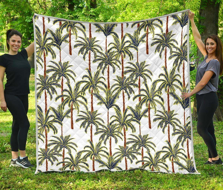 Vintage Palm Tree Beach Cl17100673Mdq Quilt Blanket