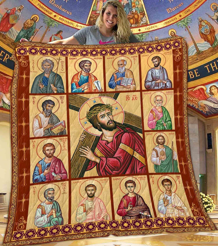 Jesus Christ With The Apostles Quilt Blanket Dhc1401780Vt