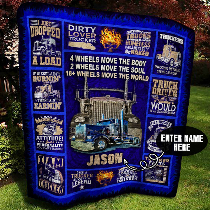 Trucker Personalized Quilt Blanket Bbb080630Sm