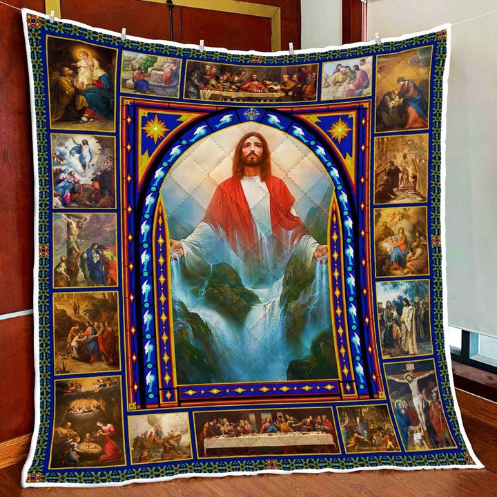 Jesus, River Of Life Christian Quilt Blanket