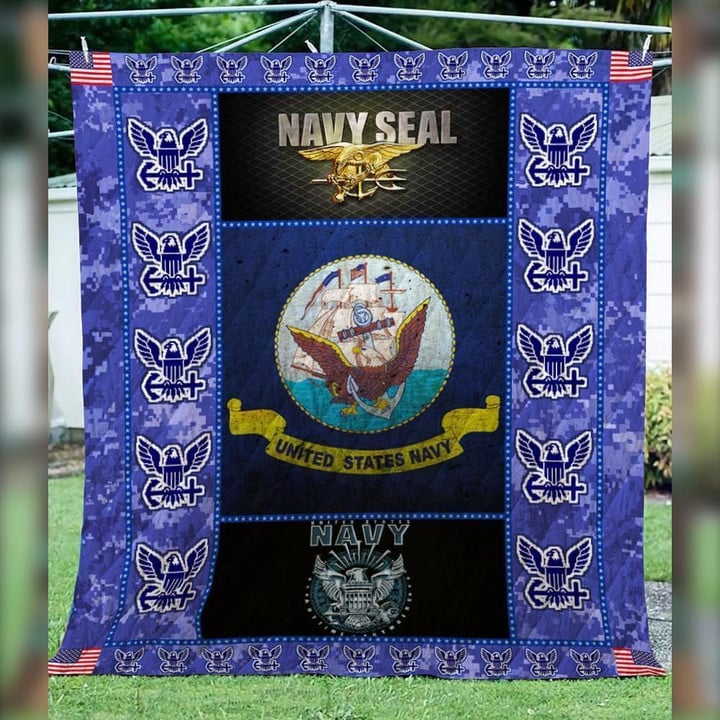 Us Navy Patriotic Art Custom Handmade Customize Quilt Blanket Design By Exrain.Com
