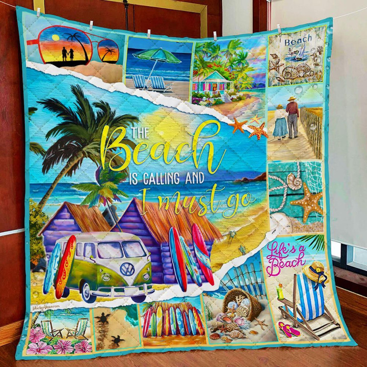 The Beach Is Calling Quilt Blanket