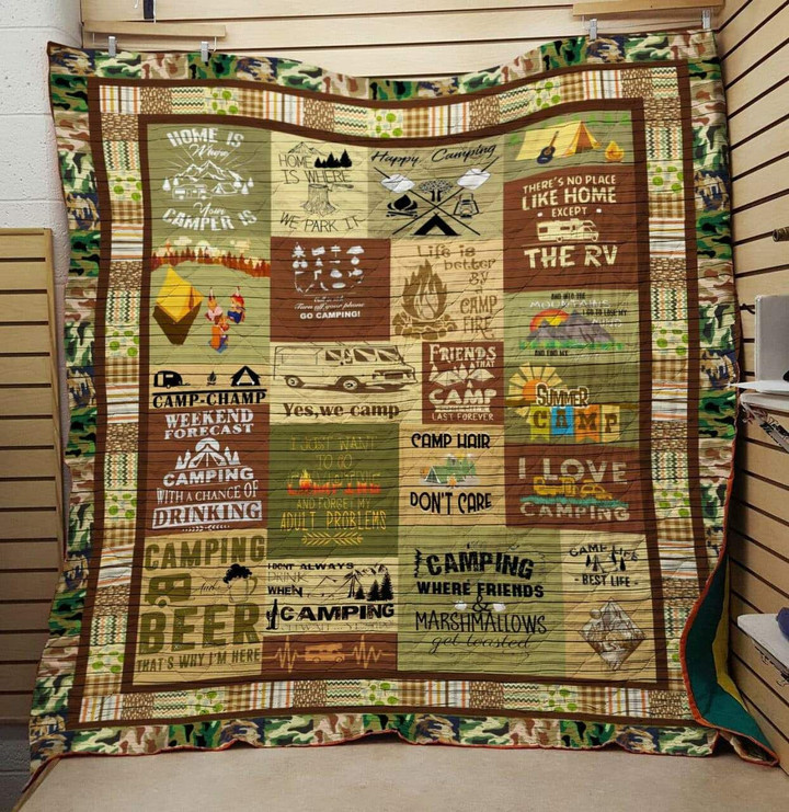 Camping 19022258 3D Customized Quilt Blanket Esr1040 Design By Exrain.Com
