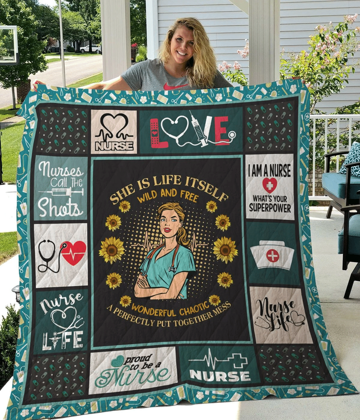 Nurse Sunflower She Is Life Itself Wild And Free Quilt Blanket Great Customized Gifts For Birthday Christmas Thanksgiving Perfect Gifts For Nurse
 
190+ Customer Reviews