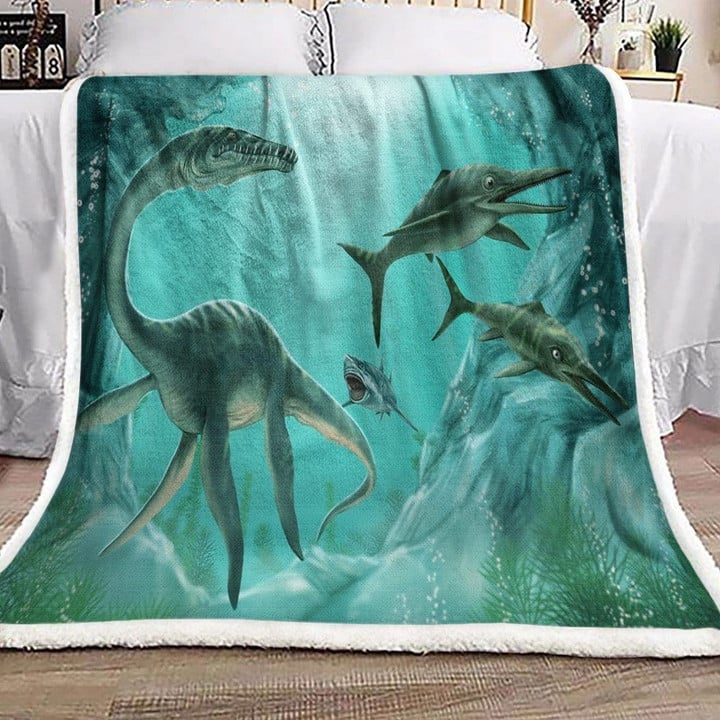 Underwater Dinosaur Hn0510276F Sherpa Fleece Blanket