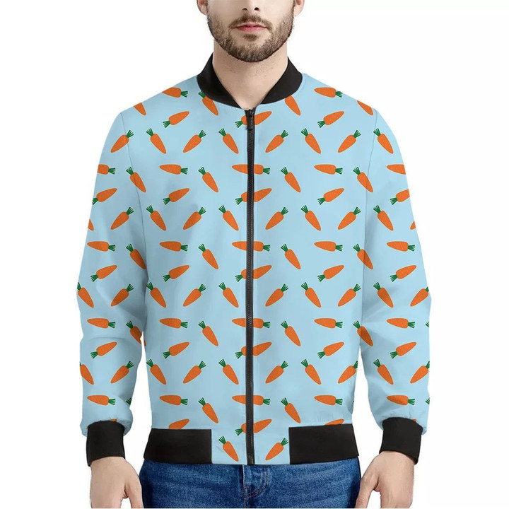 Little Carrot Pattern Print Men's Bomber Jacket