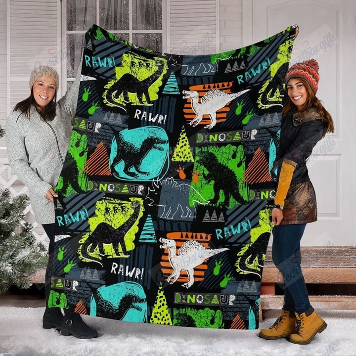 Dinosaurs Pattern Art Color Gs-Cl-Ml1303 Fleece Blanket
