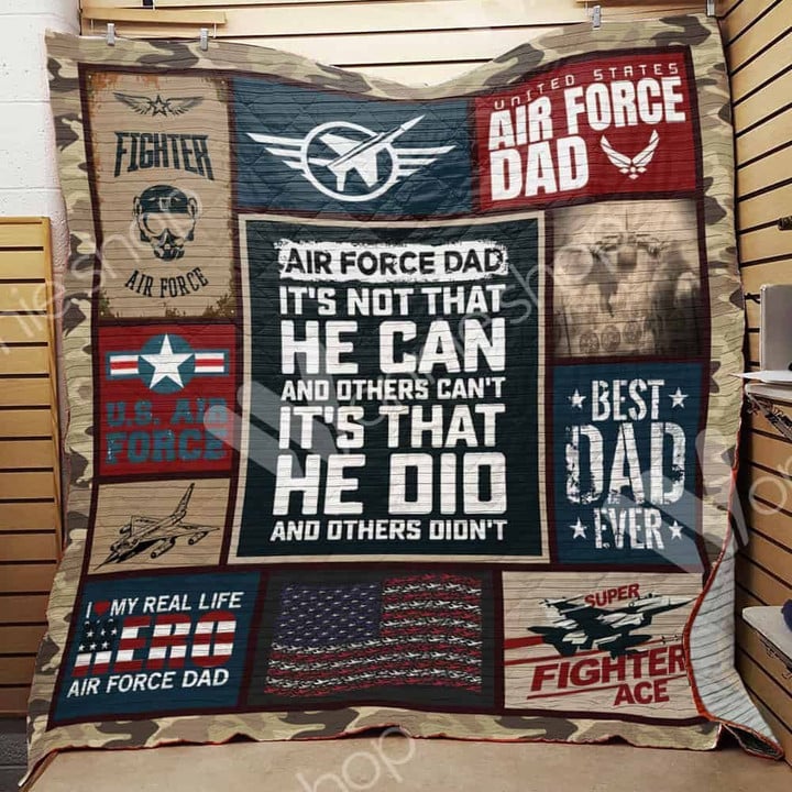 Air Force Dad Quilt Blanket