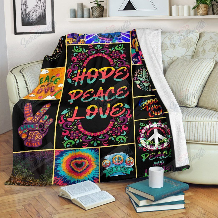 Hippie Hope Peace Love Nc2612297Cl Fleece Blanket
