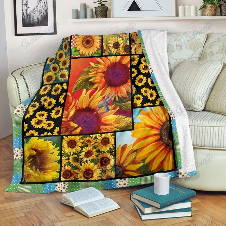 Sunflower Hippie Fleece Blanket
