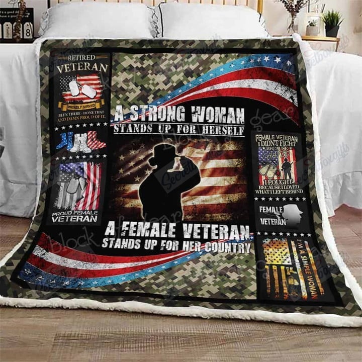 Female Veteran Gs-Cl-Ml3010 Fleece Blanket