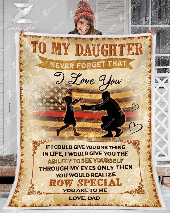 Firefighter Daughter How Special You Are Sherpa Fleece Blanket Yk